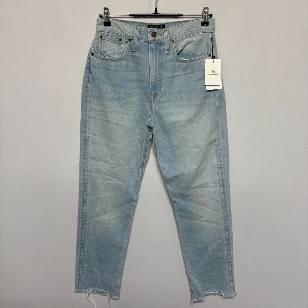 NWT Something Navy Women High Waist Straight Jeans Size 04/27 Blue Denim C134 20